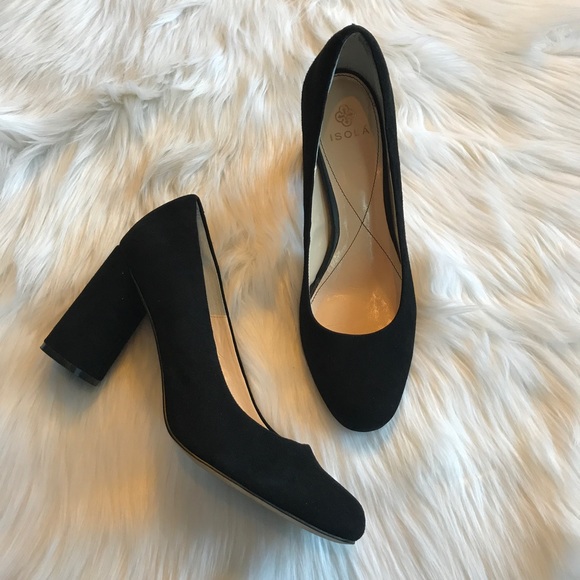 Nordstrom Shoes - {Isola} {Nordstrom} Black Chunky Suede Heels